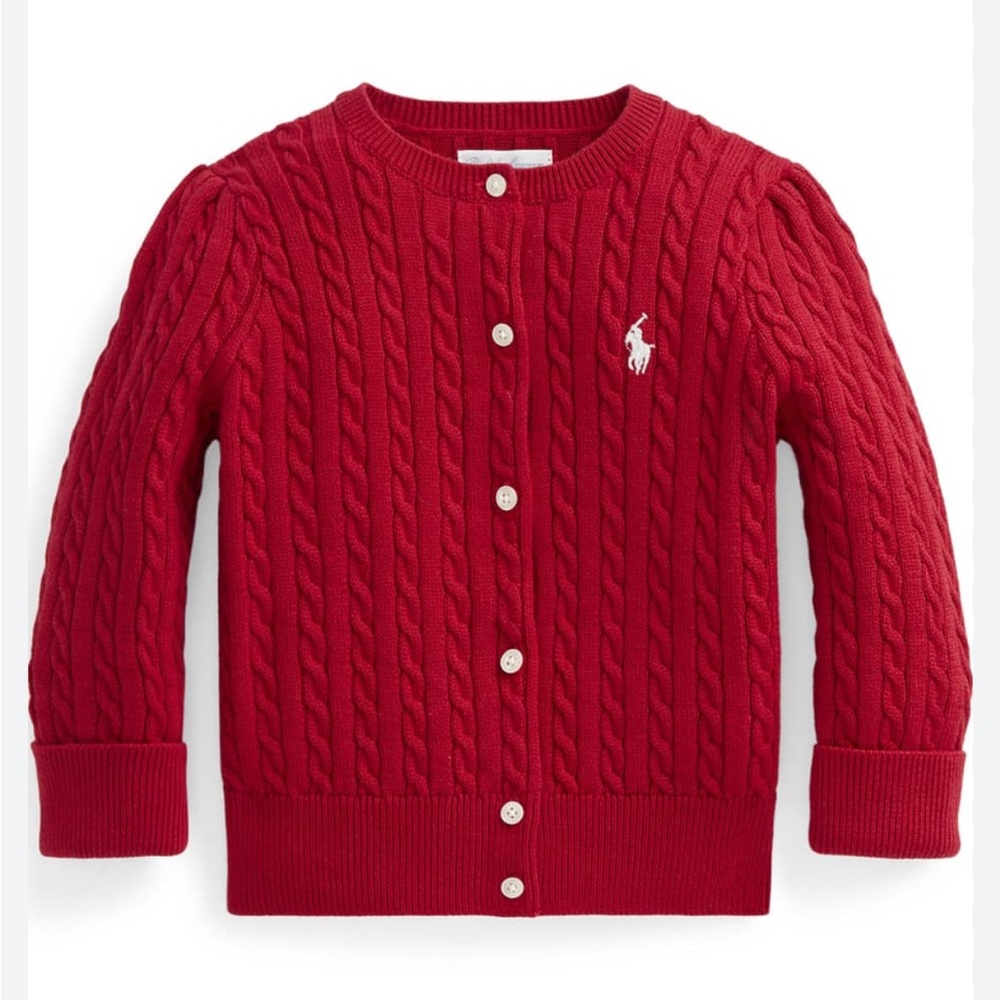 Polo by Ralph Lauren Kids Red Cable Knit Sweater